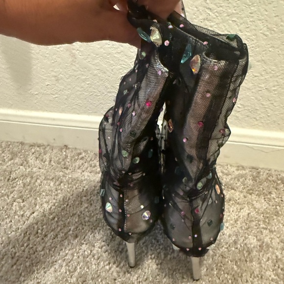 Alexander Wang Metallic Heeled Boots with Colorful Accents - Picture 2 of 4